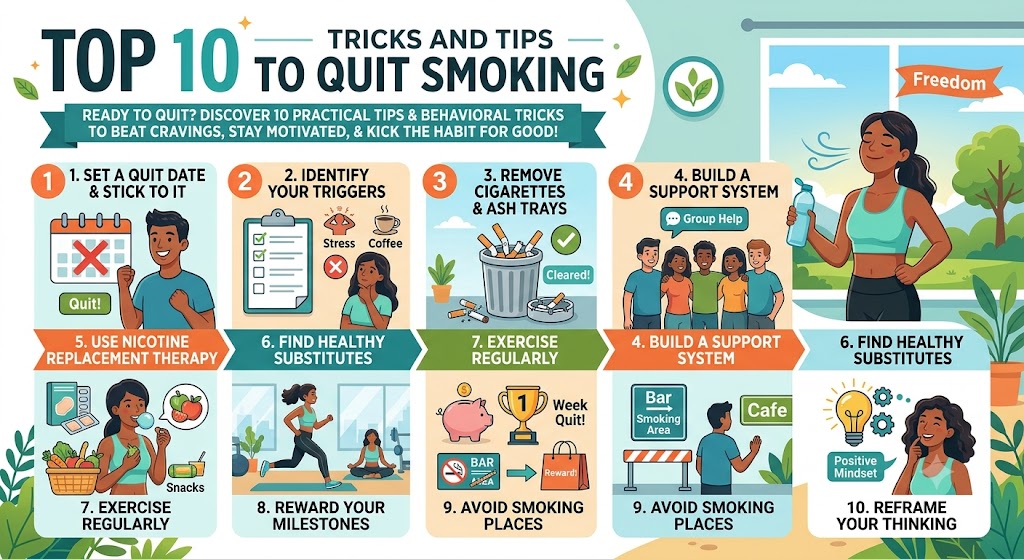 Top 10 Tricks and Tips To Quit Smoking