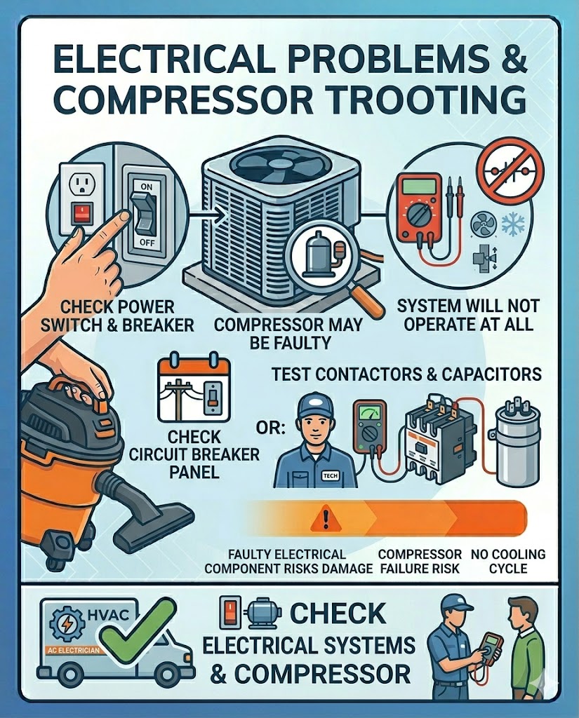 Check for Compressor or Electrical Problems
