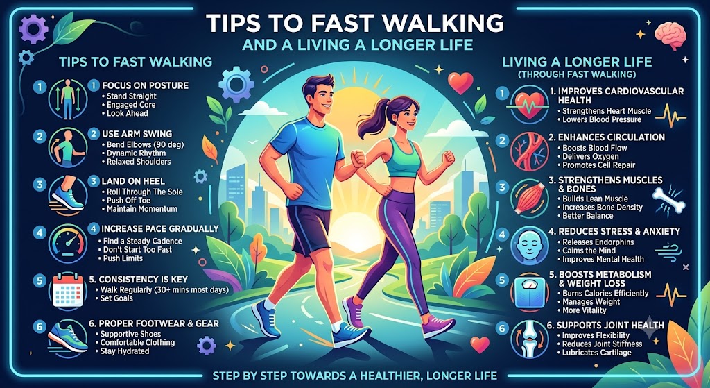 Tips to Fast Walking and Living a Longer Life