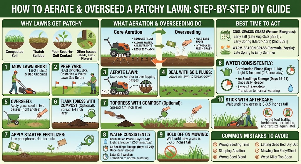 How to Aerate and Overseed a Patchy Lawn: Step-by-Step DIY Guide | Tricks and Tips for Life
