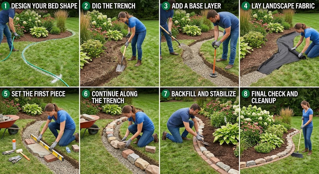 How to Edge Garden Beds with Stone or Brick: Step-by-Step DIY Guide | Tricks and Tips for Life