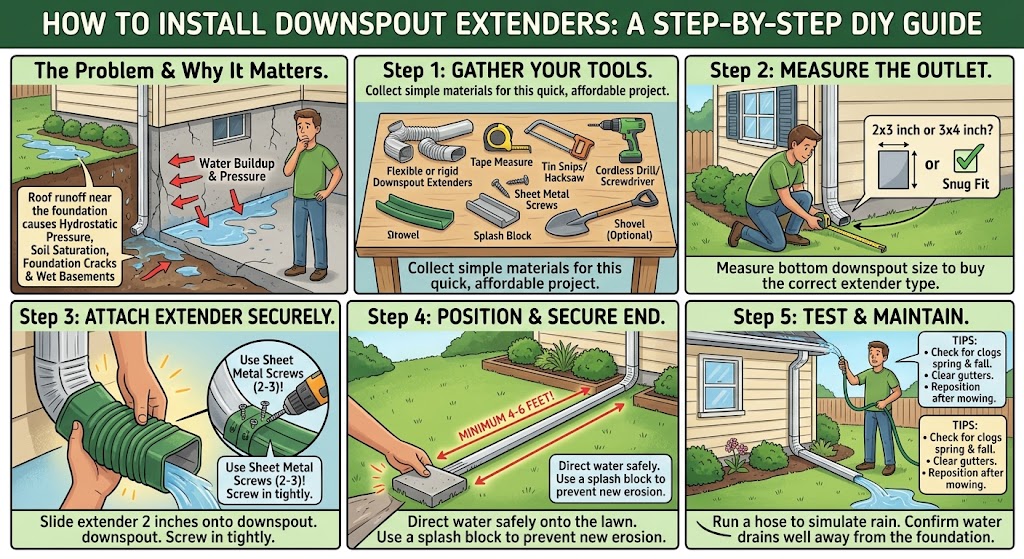 How to Install Downspout Extenders to Prevent Foundation Erosion: Step-by-Step DIY Guide | Tricks and Tips for Life
