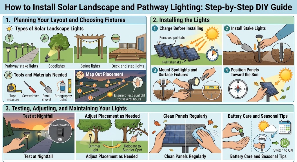 How to Install Solar Landscape and Pathway Lighting: Step-by-Step DIY Guide | Tricks and Tips for Life