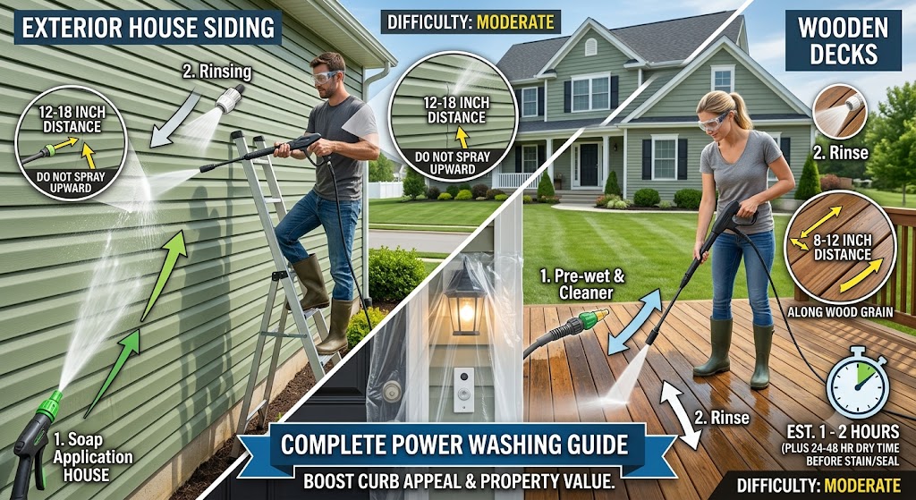 How to Power Wash Exterior Siding and Decks: Step-by-Step DIY Guide