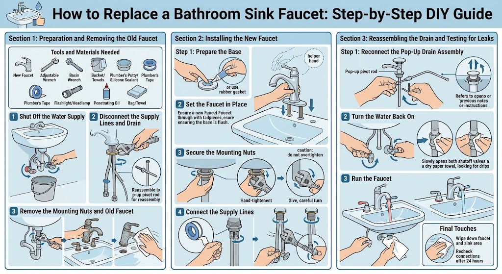 How to Replace a Bathroom Sink Faucet: Step-by-Step DIY Guide | Tricks and Tips for Life