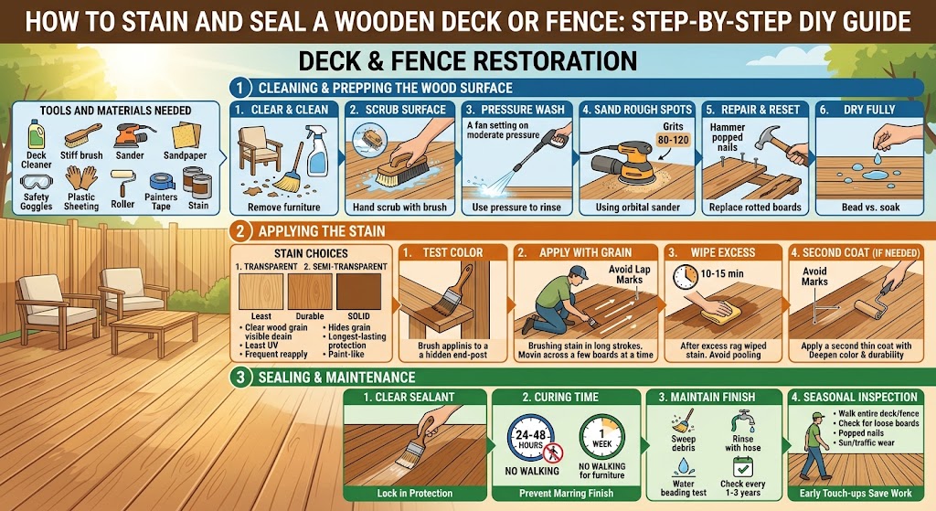 How to Stain and Seal a Wooden Deck or Fence: Step-by-Step DIY Guide | Tricks and Tips for Life
