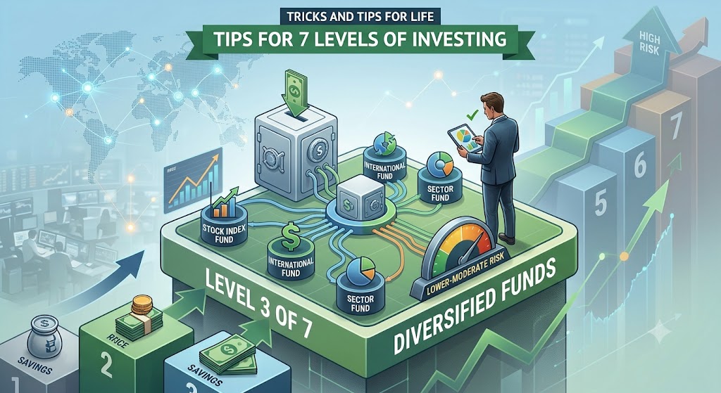 Level 3 of 7 Diversified Funds (low-to-moderate / moderate risk) | Tips for 7 Levels of Investing from Low to High Risk | Tricks and Tips for Life