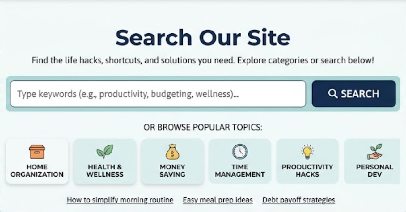 Search Our Site | Tricks and Tips for Life