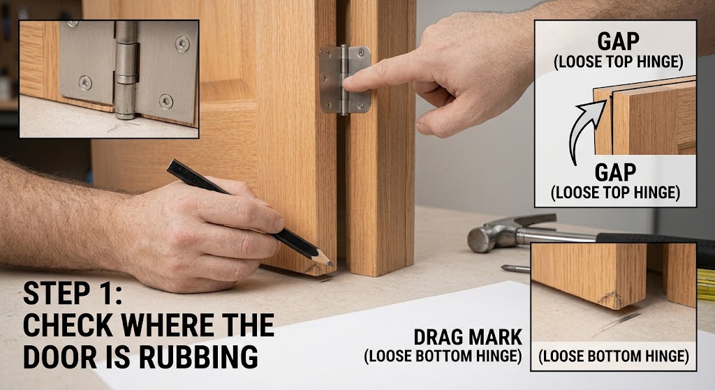 Step 1: Check Where the Door Is Rubbing