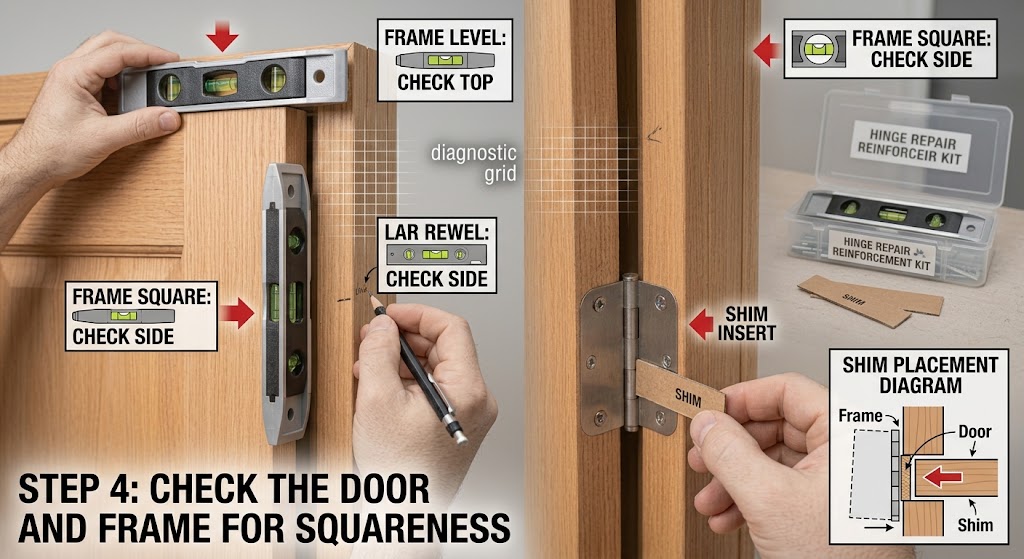 Step 4: Check the Door and Frame for Squareness