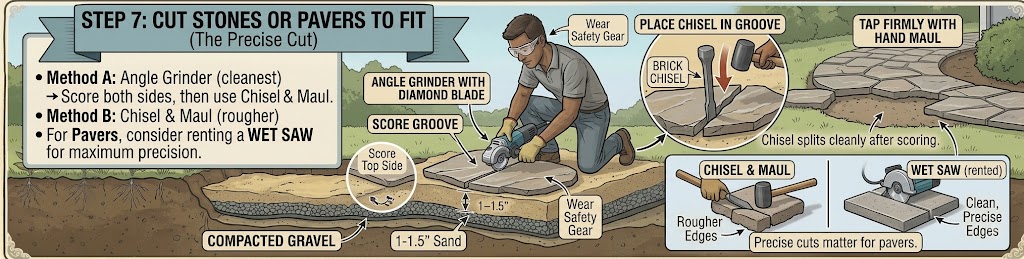 Step 7: Cut Stones or Pavers to Fit